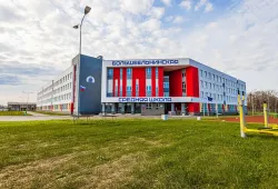 Полусухая стяжка пола в Большеельнинской школе
