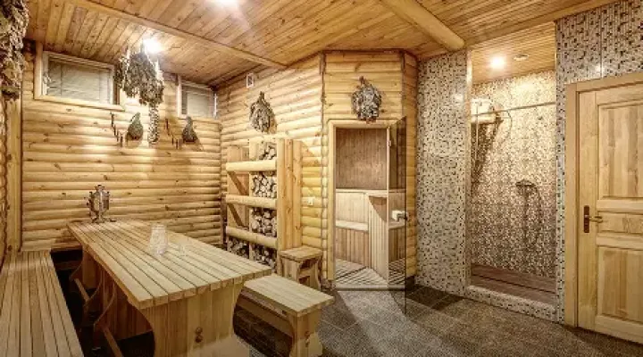 В бане
