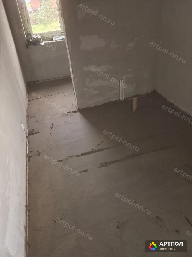 Полусухая стяжка пола 97 мм, 76.5 м² — д. Заплатино, Павловский р-н: ход работ