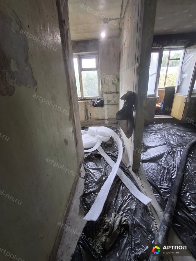 Полусухая стяжка пола 80 мм, 44 м² — Нижний Новгород: ход работ