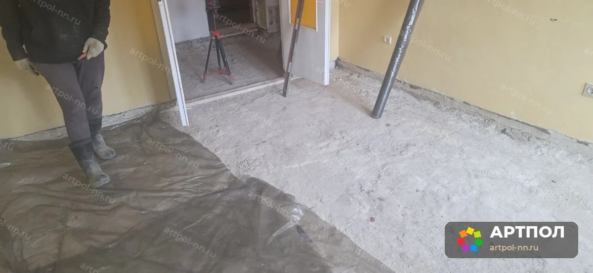 Полусухая стяжка пола 80 мм, 43,3 м² — Нижний Новгород: ход работ