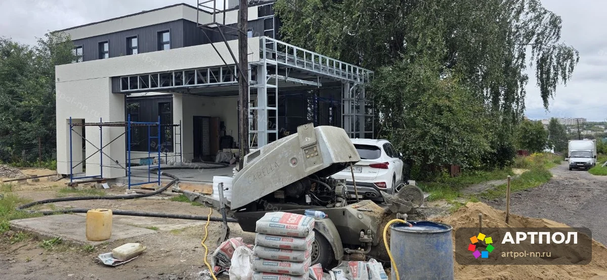 Полусухая стяжка пола 77 мм, 64.5 м² — Нижний Новгород, Приокский р-н: ход работ