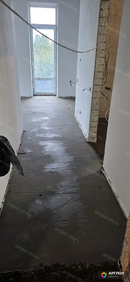 Полусухая стяжка пола 77 мм, 64.5 м² — Нижний Новгород, Приокский р-н: ход работ