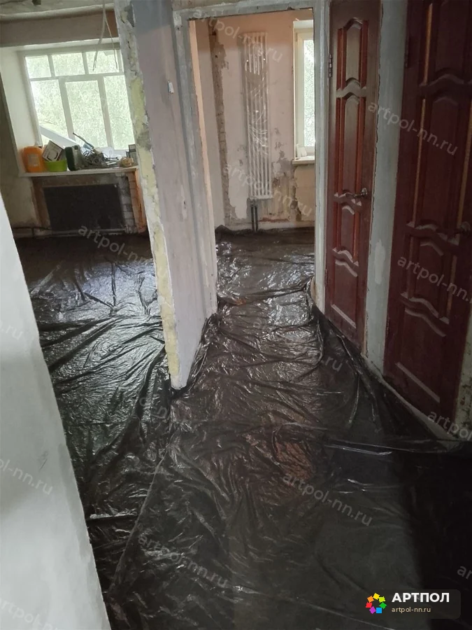 Полусухая стяжка пола 97 мм, 60.4 м² — Нижний Новгород, Сормовский р-н: ход работ